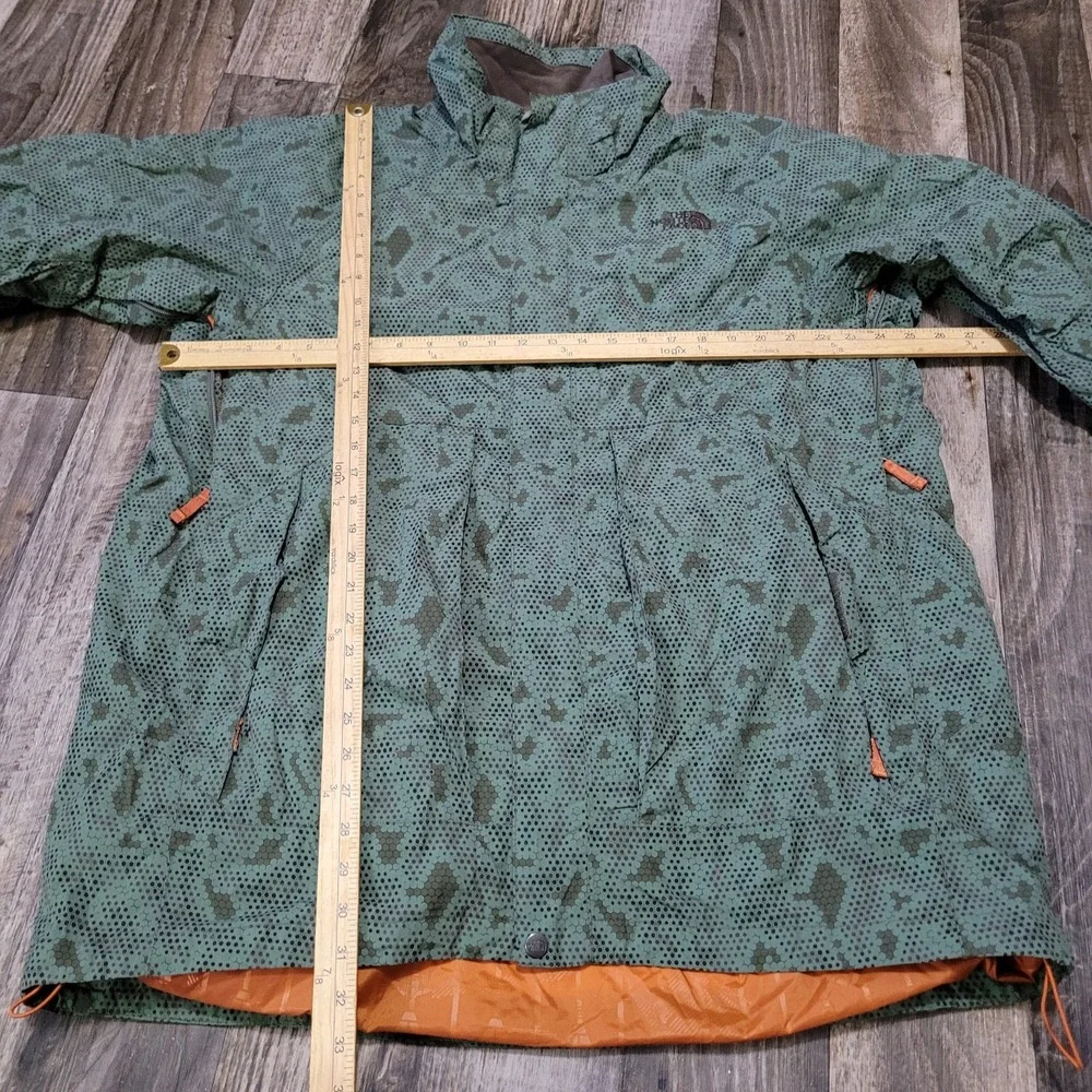 The North Face Green Jacket Size XL Hexagon Pattern Centipede Camouflage